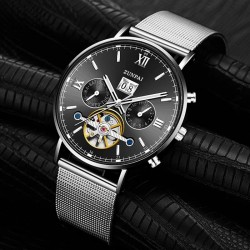 Спортивные Мужские механические часы ZUNPAI 2021, ультратонкие Мужские автоматические механические часы от лучшего бренда, водонепроницаемые мужские механические часы