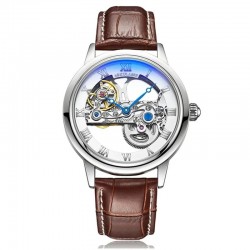 Gorben из искусственной кожи мужские механические часы с автоподзаводом, автоматические механические часы, деловые спортивные наручные часы