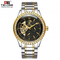 Новые популярные механические мужские часы TEVISE, мужские механические часы, золотые часы, полностью автоматические механические часы T807F